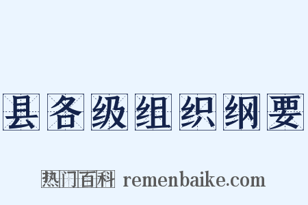 县各级组织纲要是什么意思的图片